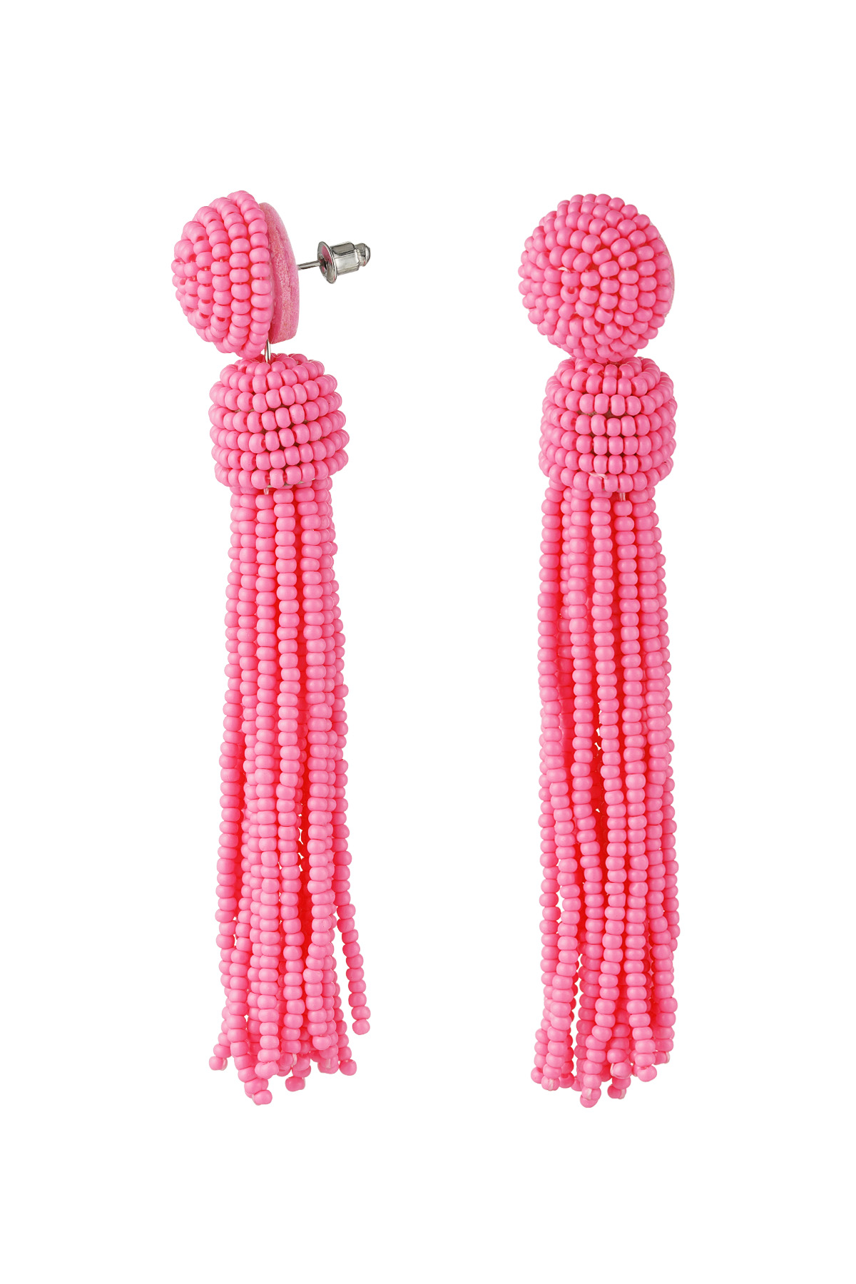 Pendientes borla con cuentas - rosa pastel Perlas de vidrio