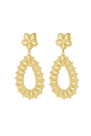 Flower drop earrings - gold  h5 