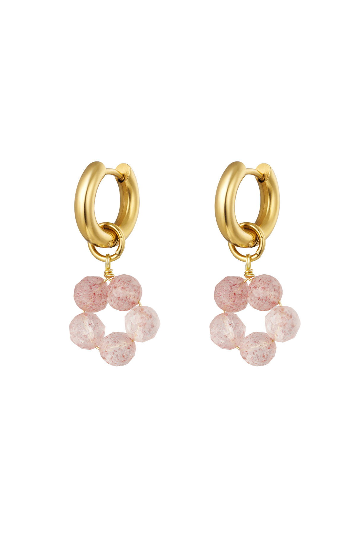 Ohrringe Perlenblume - rosa