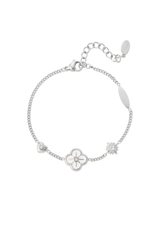 Bracelet charms détails blancs - argent h5 