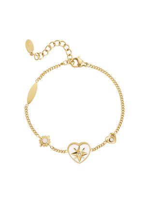 Bracelet with colored charms - gold/white h5 