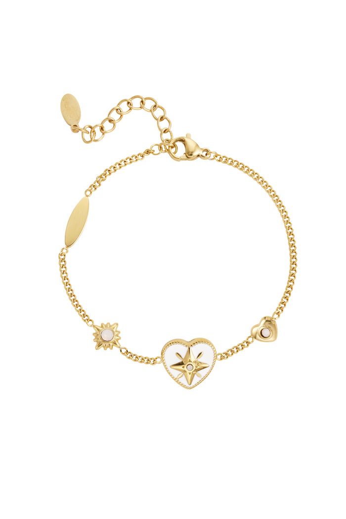 Bracelet with colored charms - gold/white 