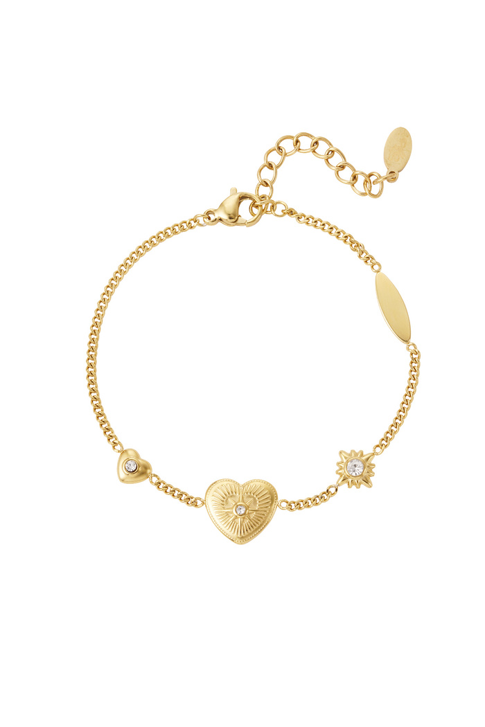 Bracelet links with charms - gold 