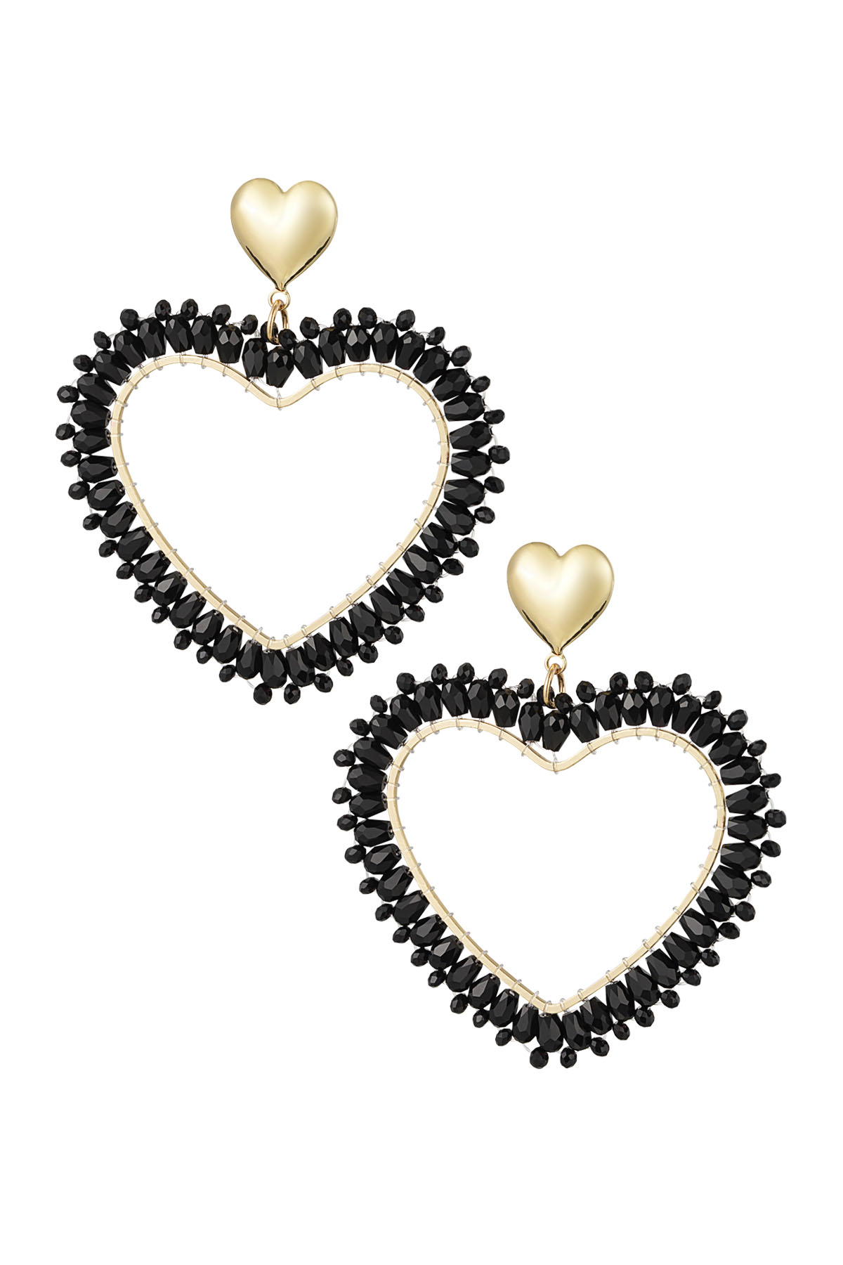 Heart Shaped Earrings Black