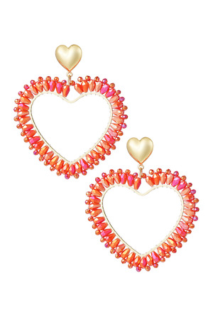 Heart-shaped Earrings Burgundy h5 