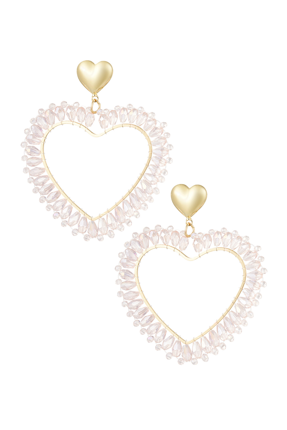 Heart Shaped Earrings Pink h5 