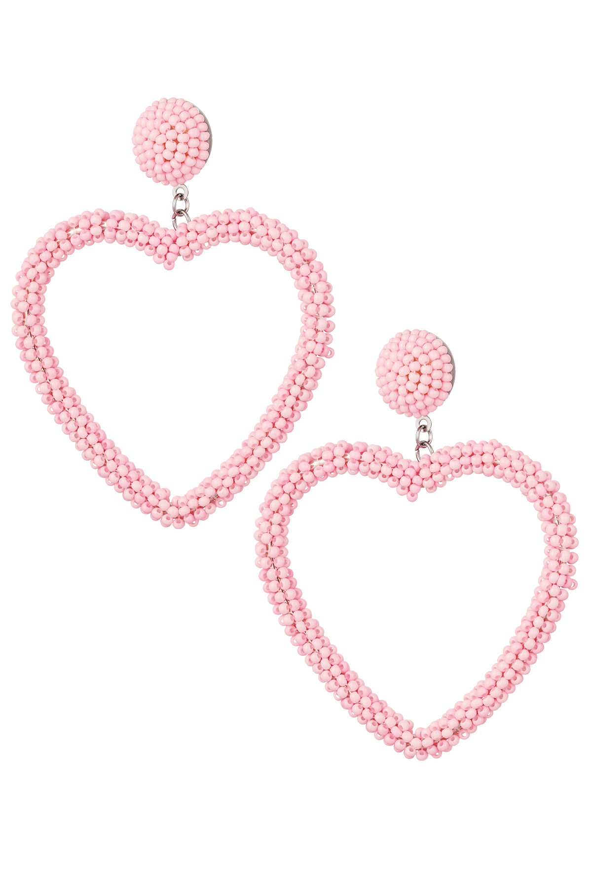 Boucles d'oreilles perles bonbon - rose pastel Acier Inoxydable h5 