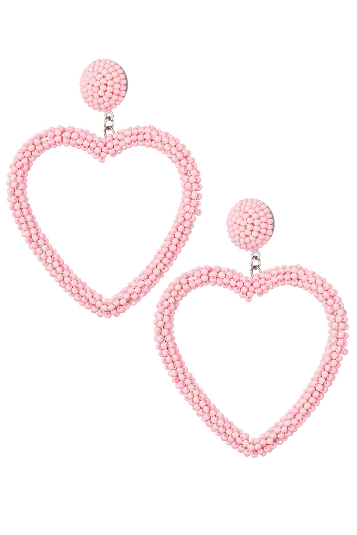 Pendientes perlas caramelo - acero inoxidable rosa pastel 