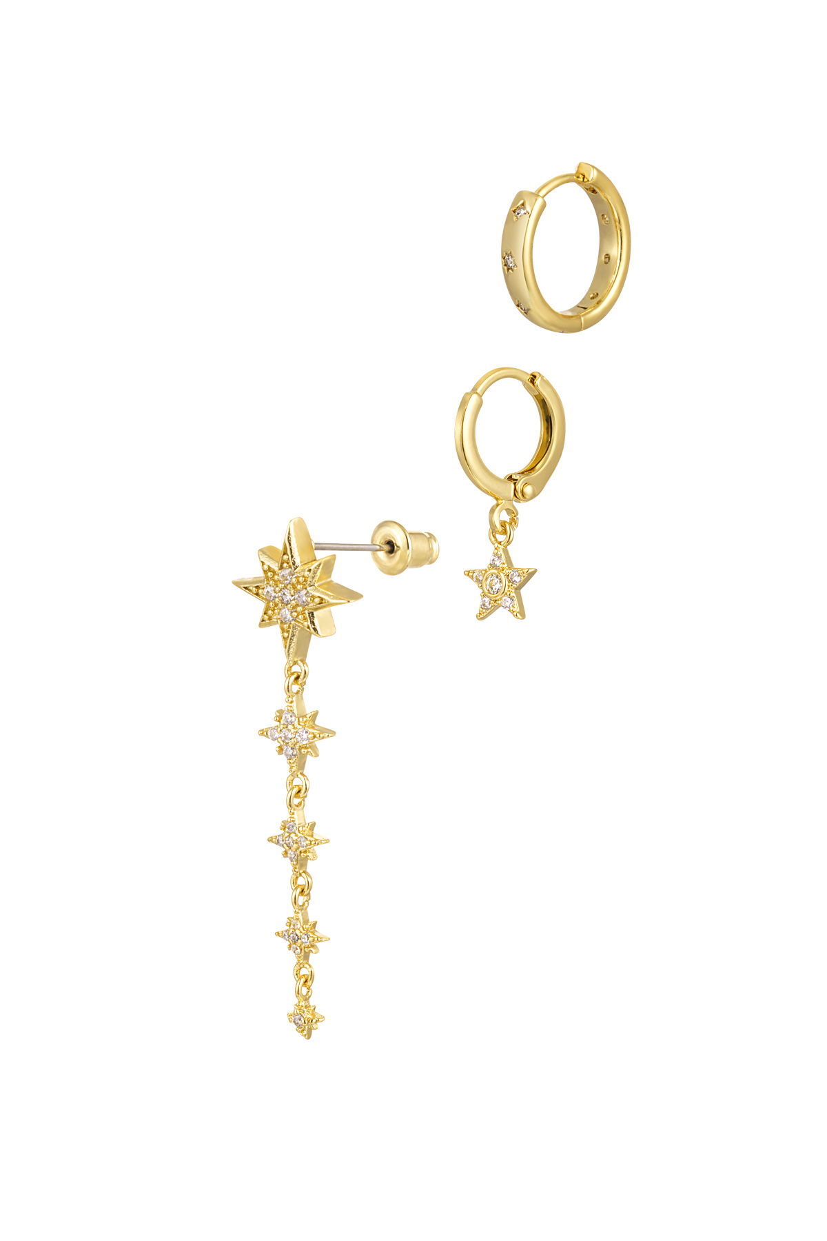 Ear party stars - gold Copper h5 