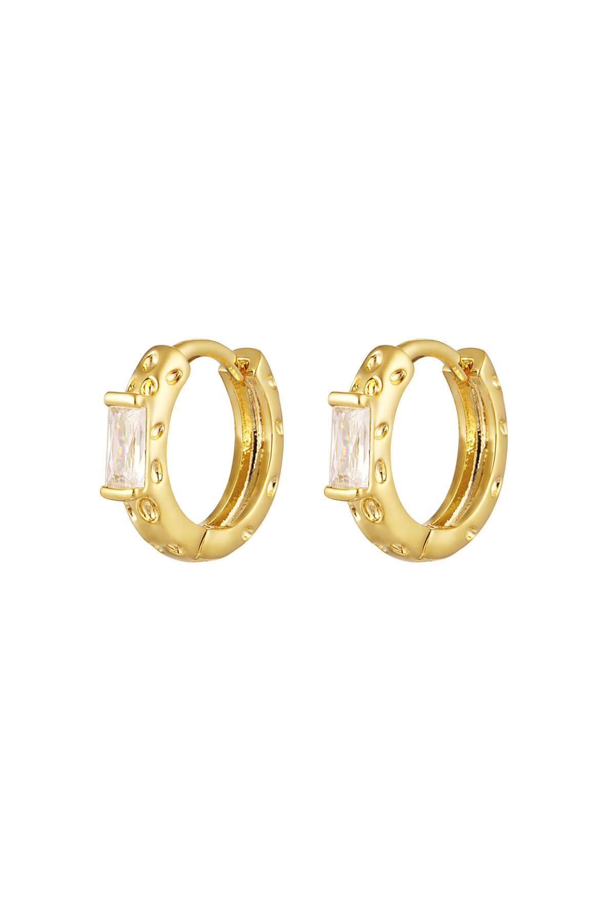 Ohrringe mit Steindruck - Gold Kupfer