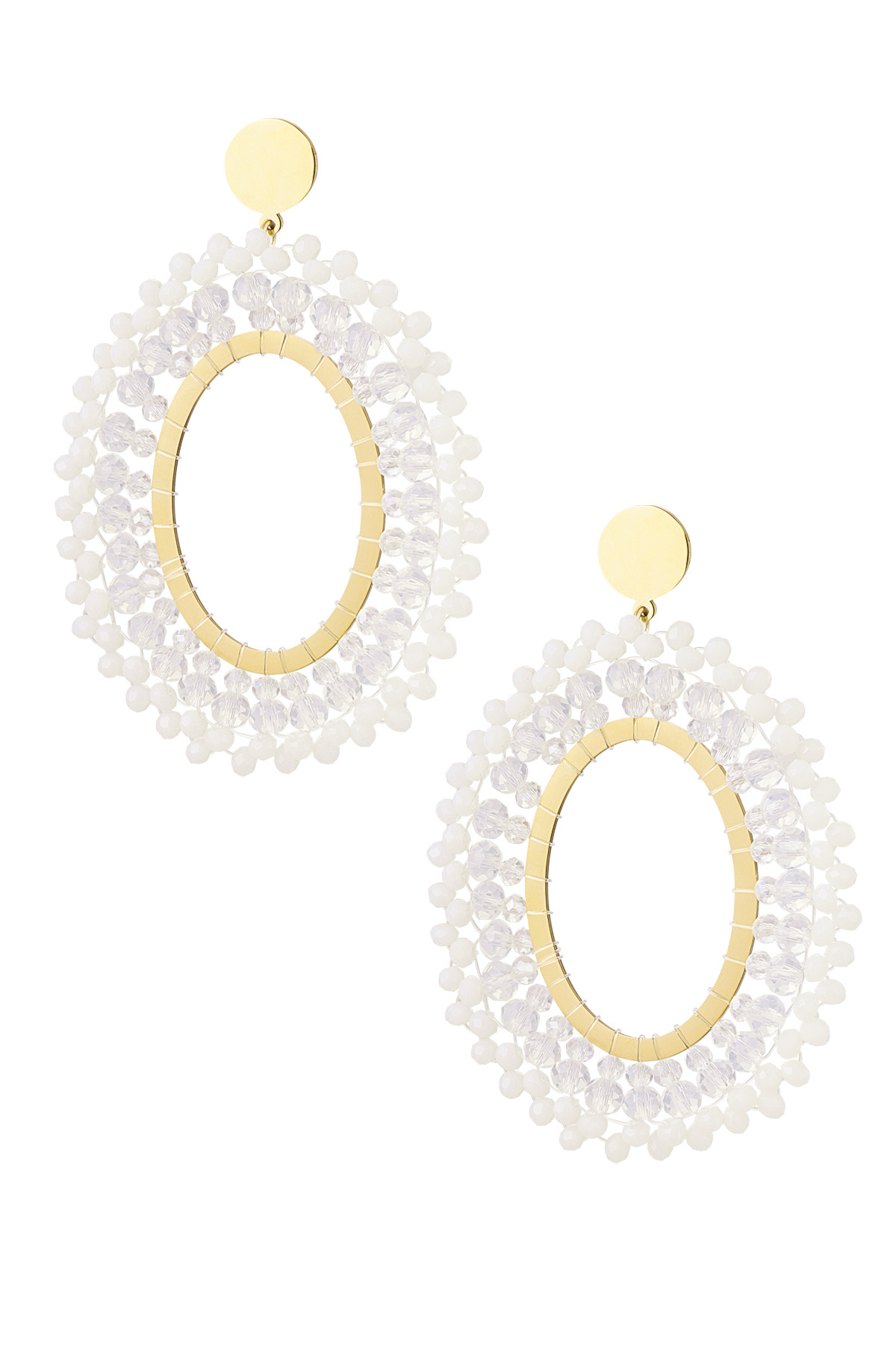 Boucles d'oreilles perles de fête - Acier Inoxydable blanc 2