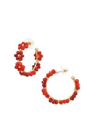 Earrings flowers - red Metal h5 