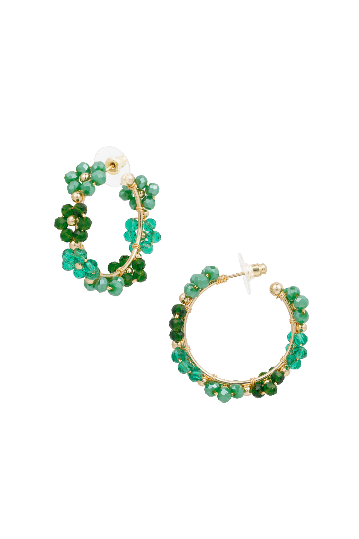 Earrings flowers - green Metal h5 