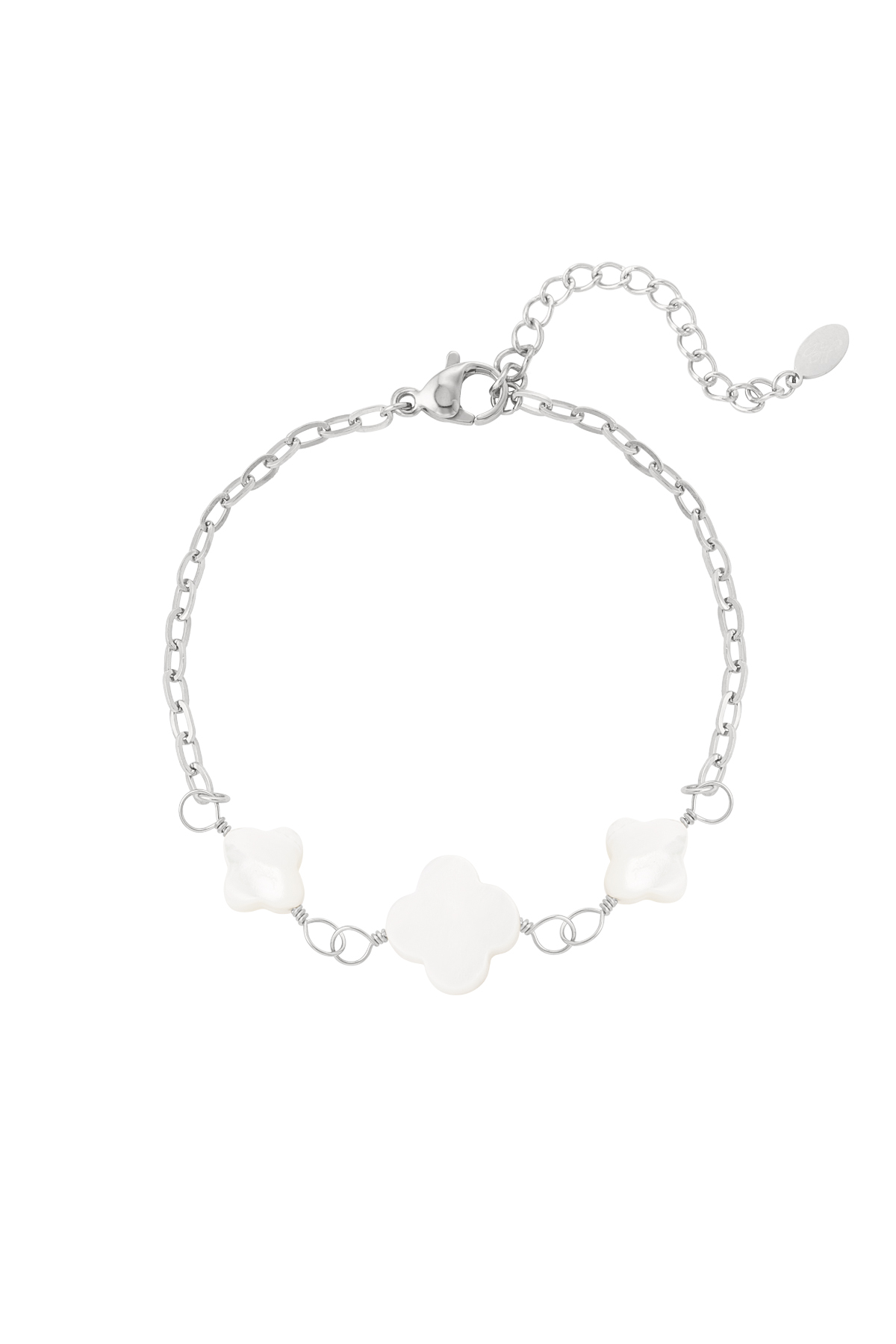 Bracelet with clovers - silver 