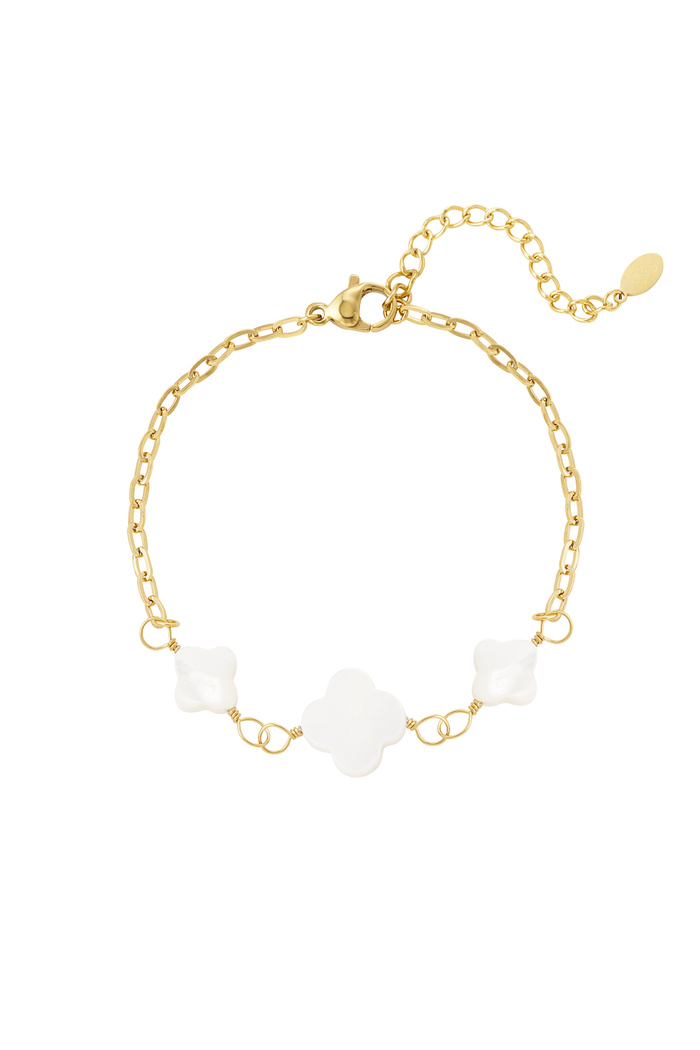 Bracelet with clovers - gold 