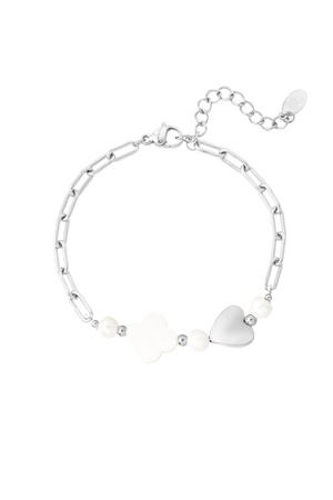 Bracelet heart and clover - silver h5 