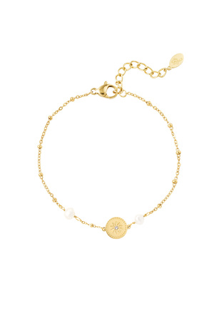 Bracelet avec breloques et perle - or h5 