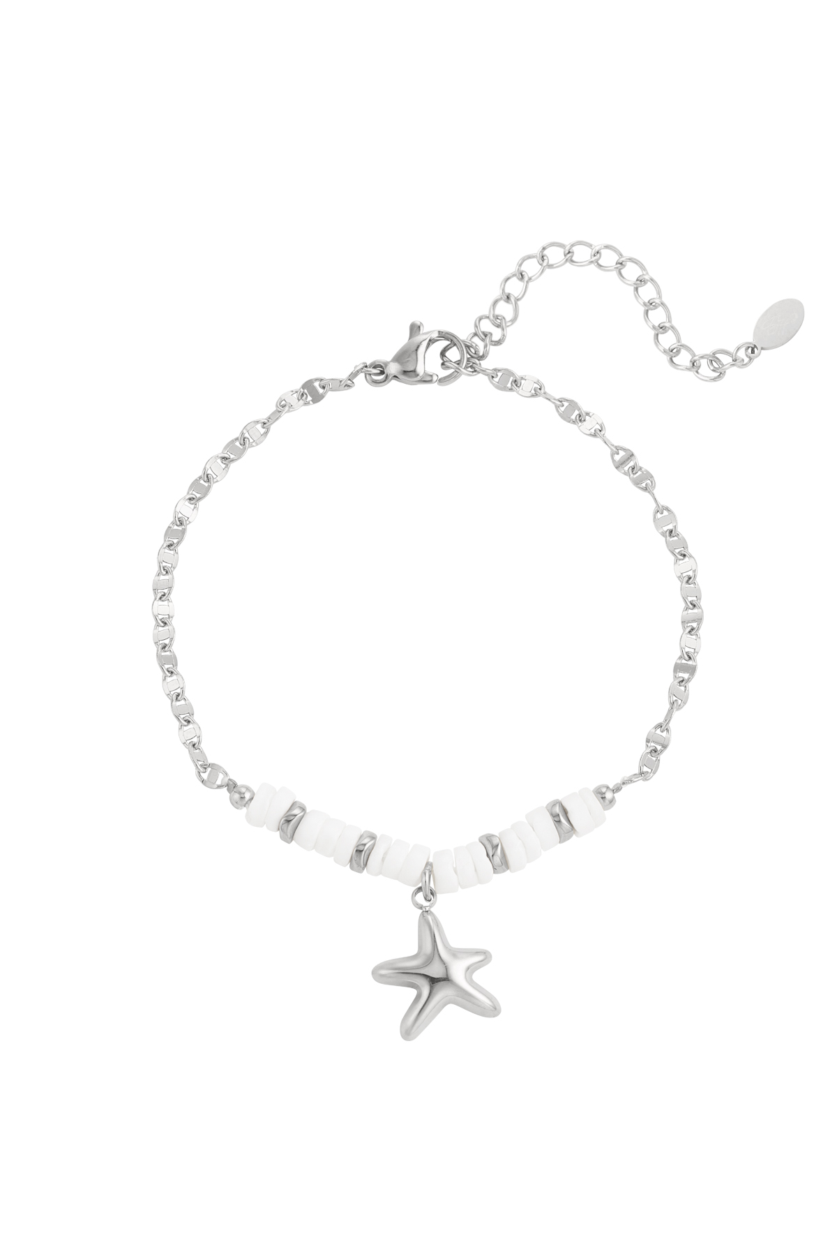 Bracciale perline e stella marina - argento h5 