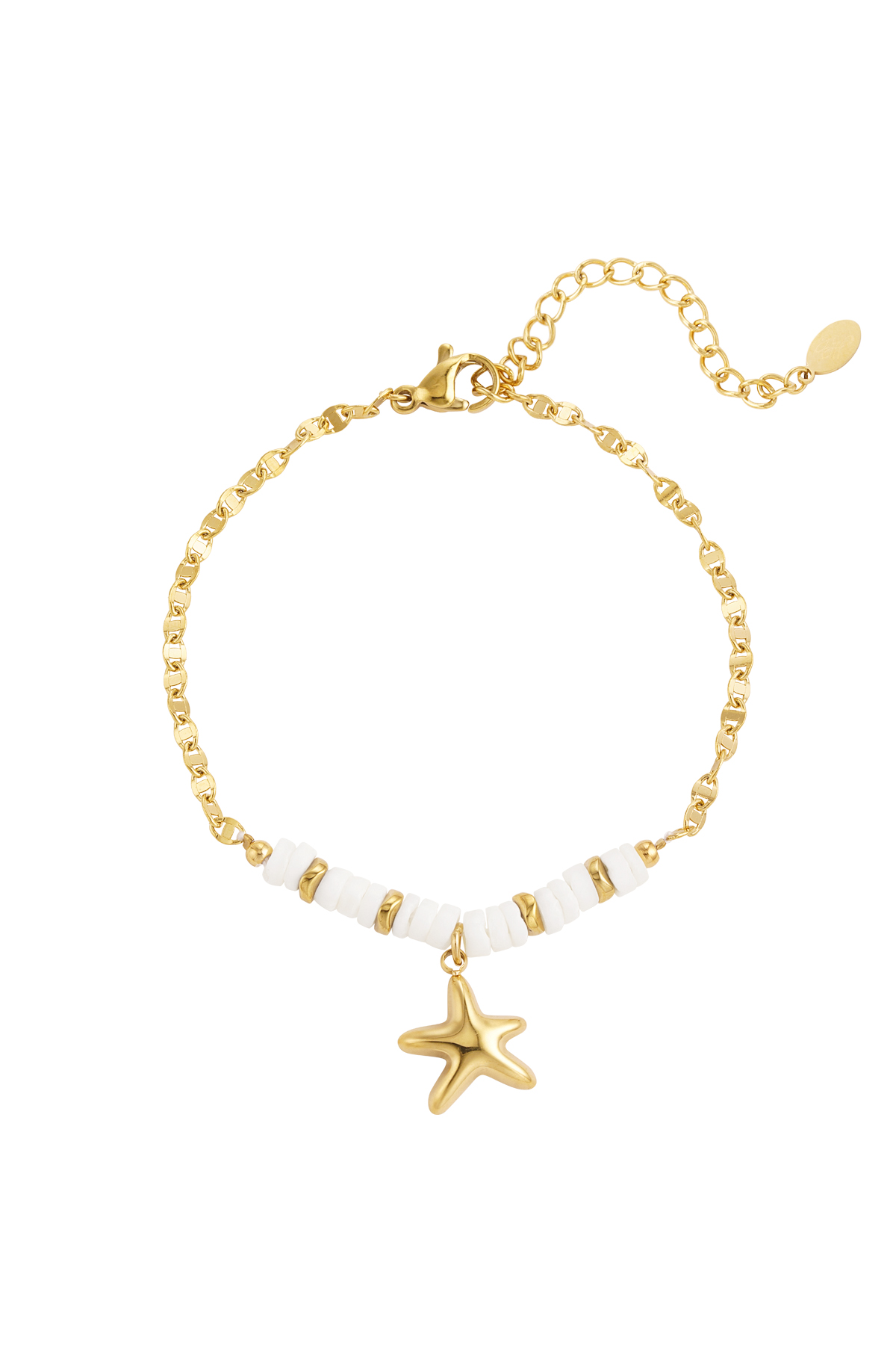 Bracelet beads and starfish - gold h5 