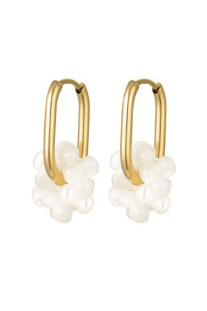 Earrings pearl flower - gold Stainless Steel h5 