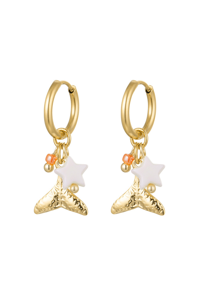 Earrings charm party - gold Stainless Steel 