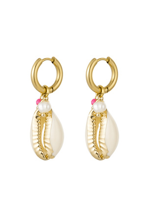 Earrings large seashell - gold h5 