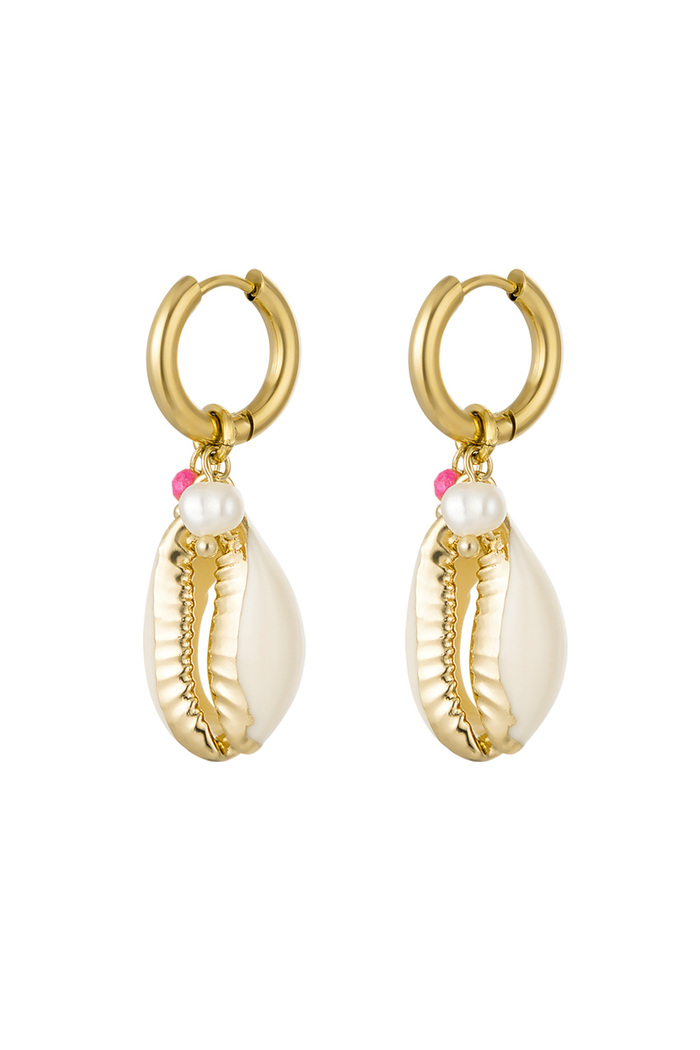 Earrings large seashell - gold 