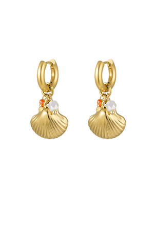 Earrings with charm shells - gold h5 