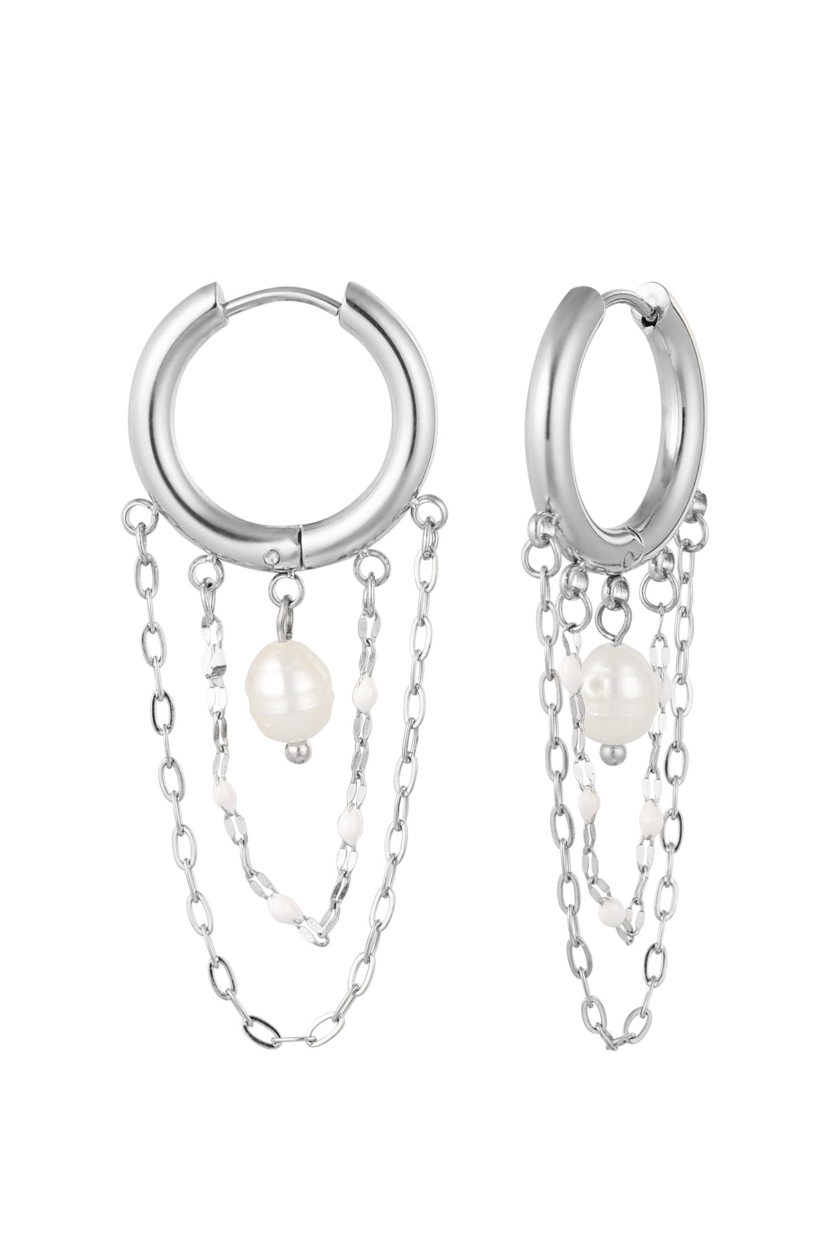 Earrings pearl party - silver