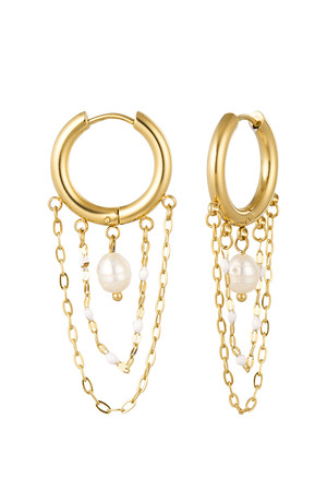 Earrings pearl party - gold h5 