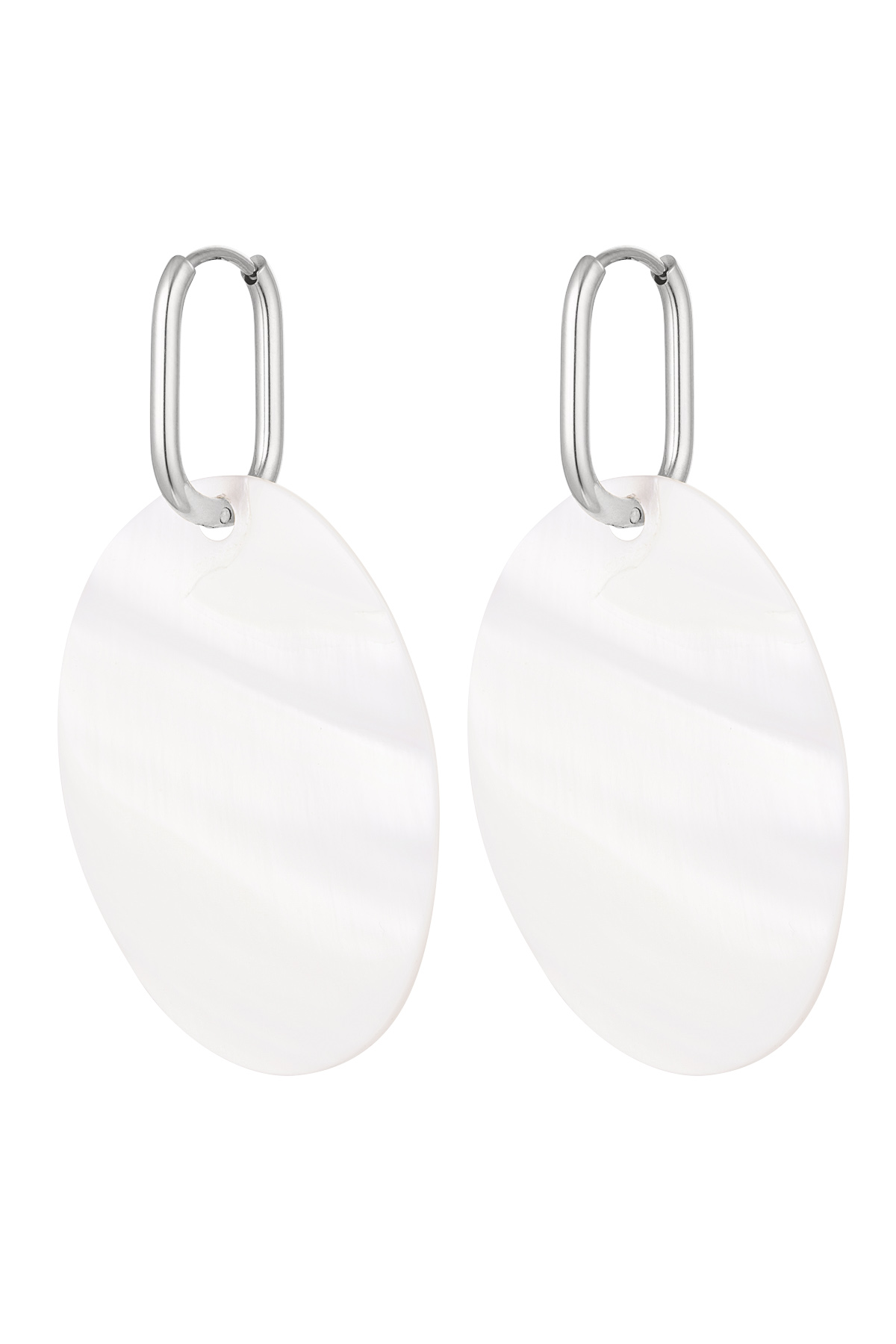 Earrings big coin - silver color Stainless Steel 2