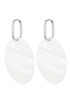 Earrings big coin - silver Stainless Steel h5 