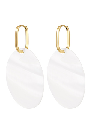 Earrings big coin - gold Stainless Steel h5 
