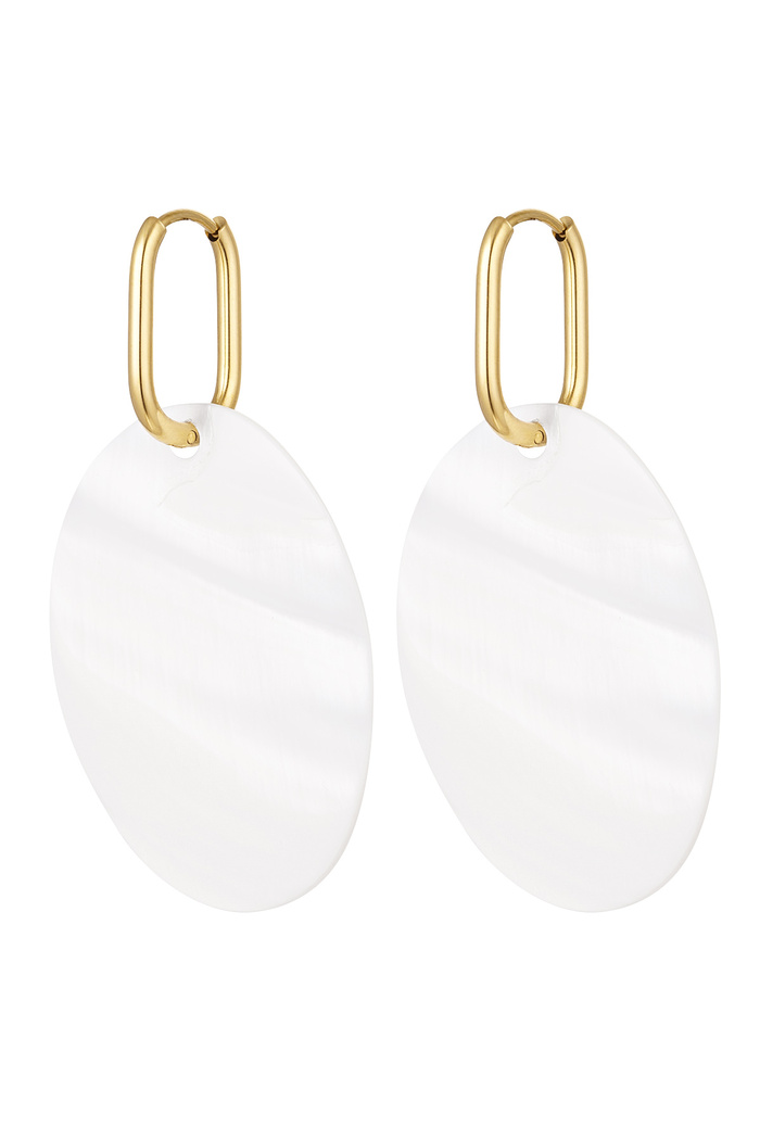 Earrings big coin - gold Stainless Steel 