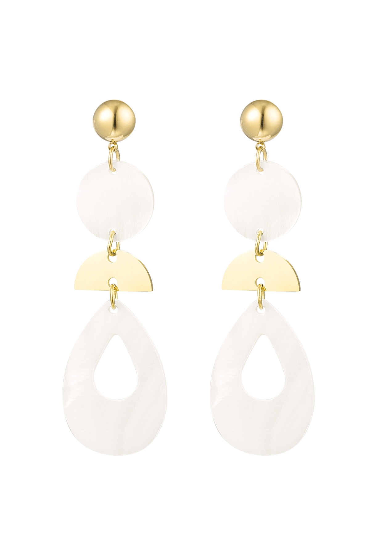 Statement earrings pendants with seashell - gold Stainless Steel h5 