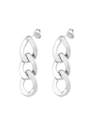 Earrings 3 link - silver h5 