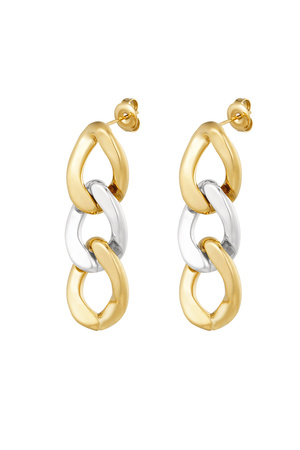 Earrings 3 link - silver/gold h5 