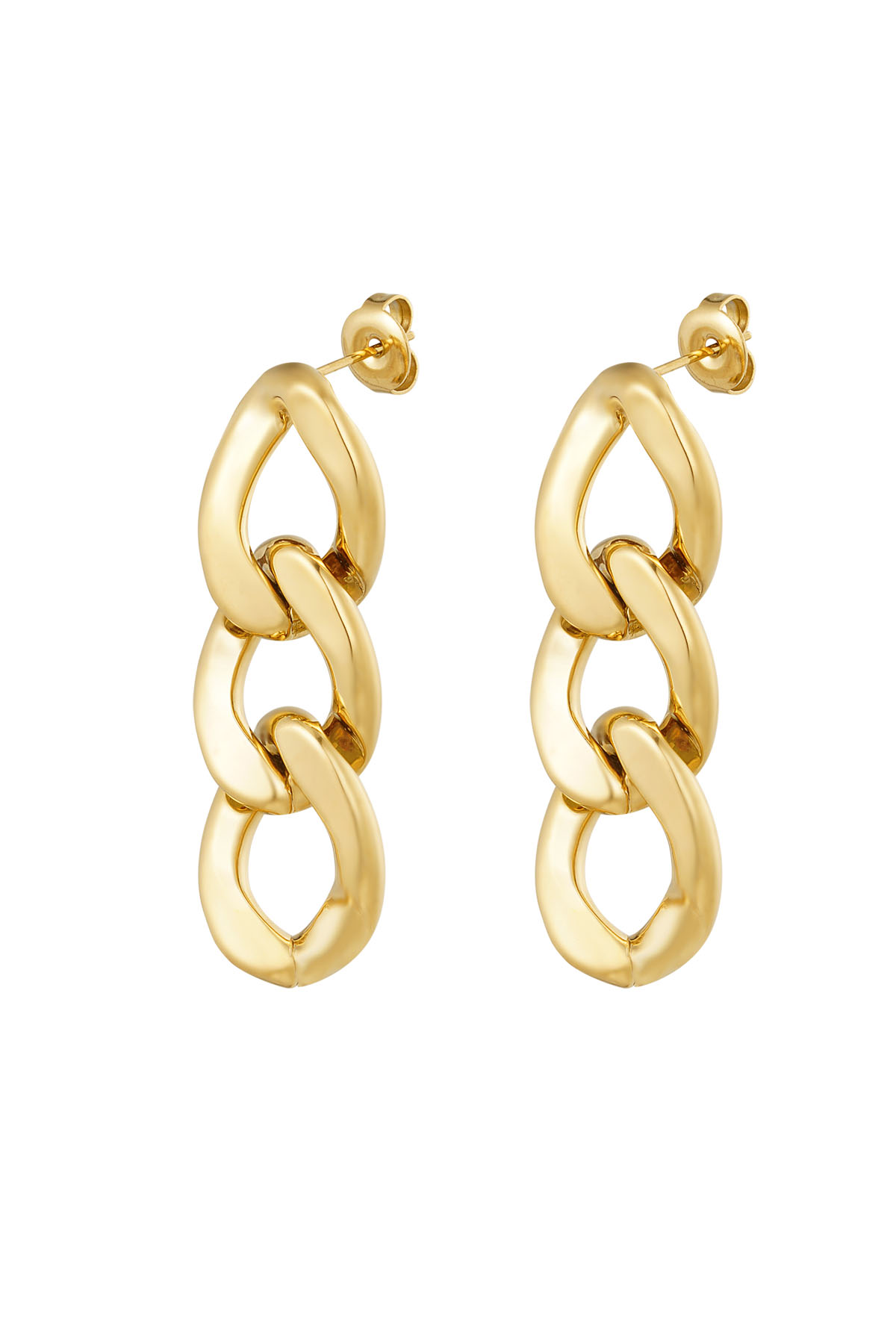 Earrings 3 link - gold h5 