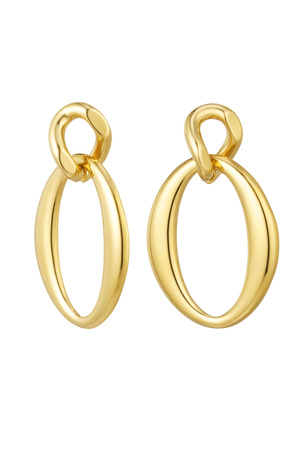 Earrings twisted pendant - gold h5 