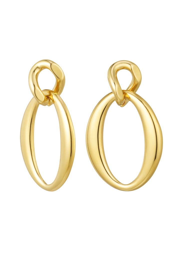 Earrings twisted pendant - gold 