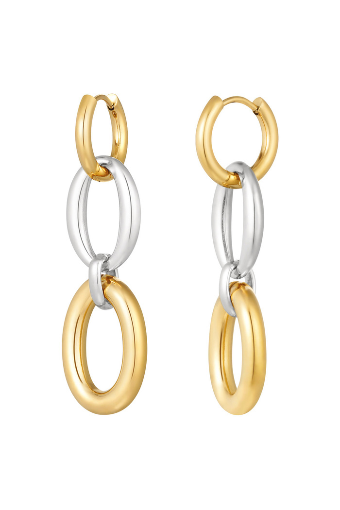Earrings basic links - silver/gold 