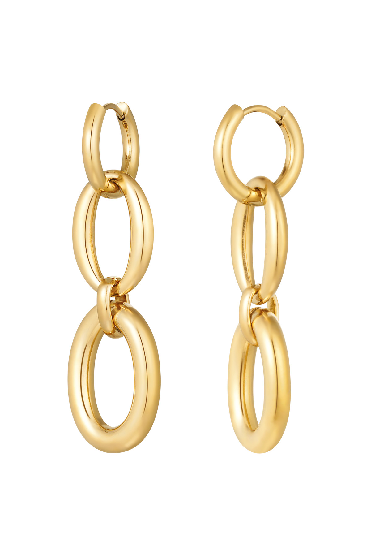 Earrings basic links - gold 