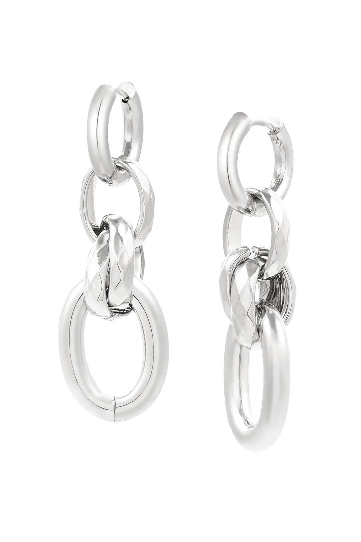 Boucles d'oreilles quatre maillons - argent h5 