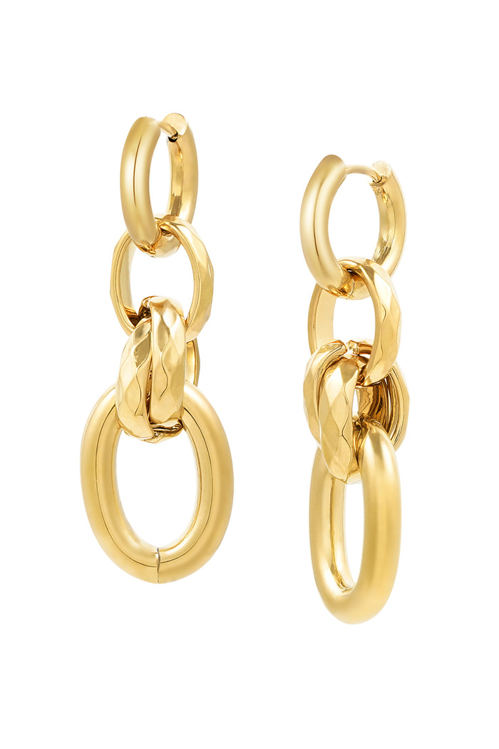 Earrings four links - gold 