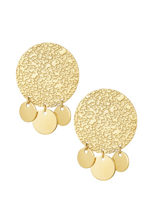 Earrings coin with bells - gold h5 