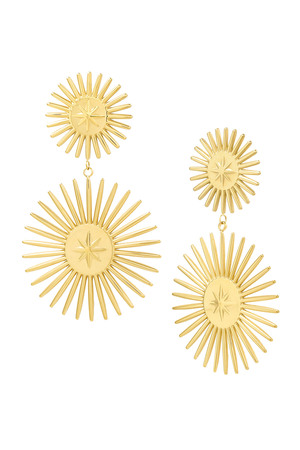 Earring double star - gold stainless steel h5 