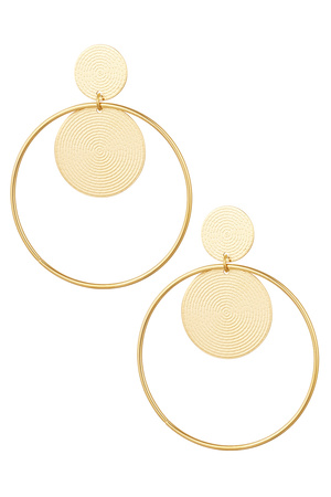 Earrings round & round - gold Stainless Steel h5 