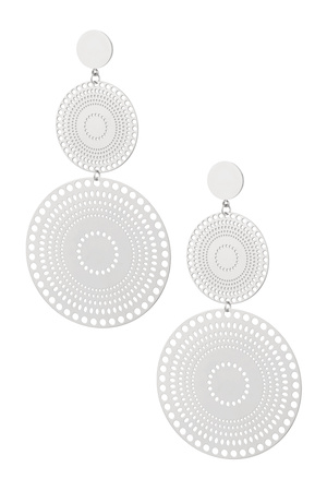 Earrings round statement items - silver Stainless Steel h5 