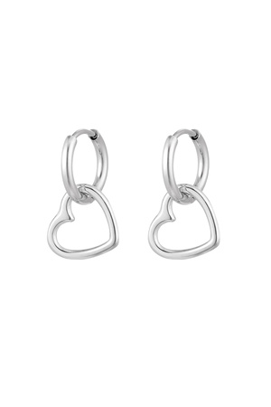 Earrings basic heart - silver h5 