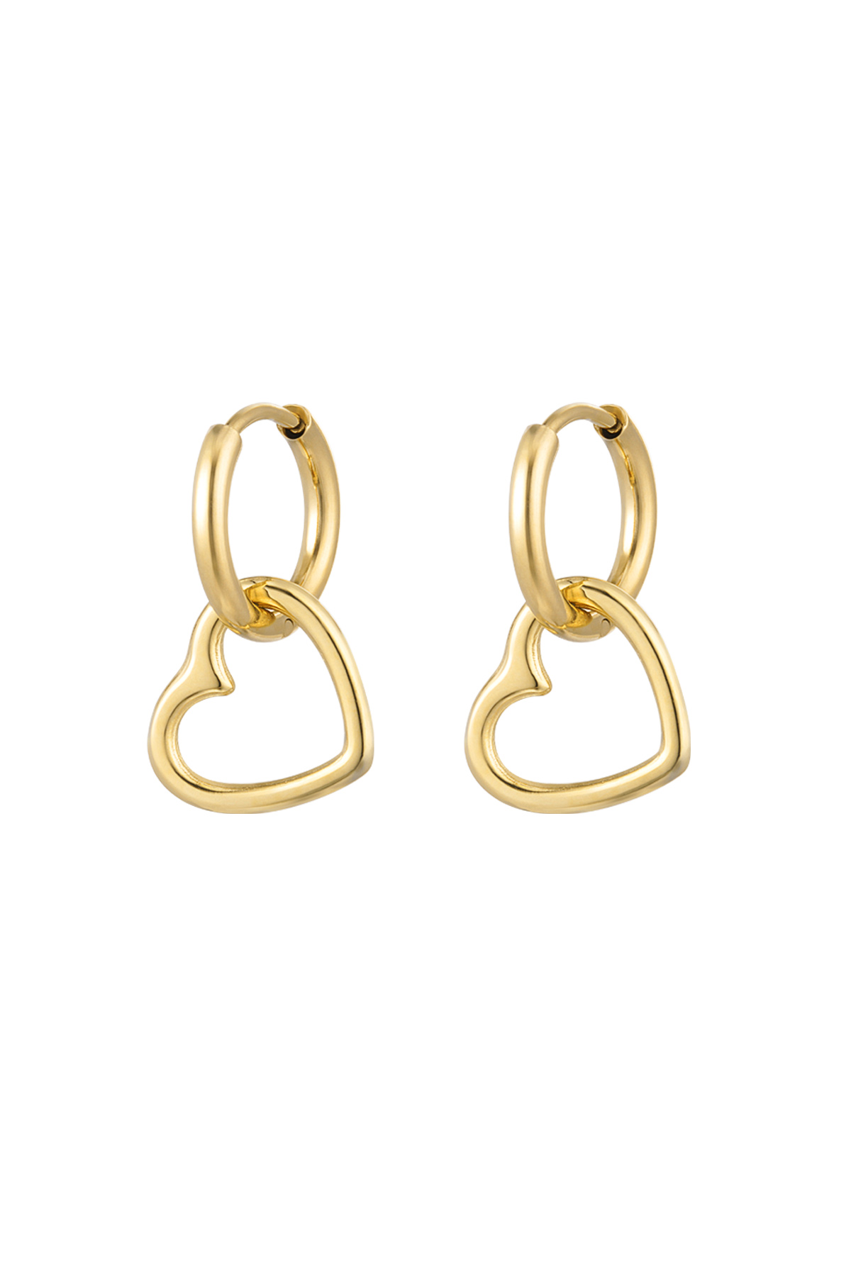 Earrings basic heart - gold h5 